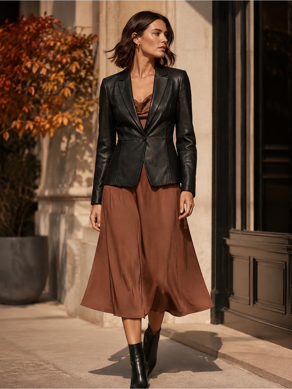 Lafayette 148 New York Black Leather Blazer Womens 2 Tailored Quiet Luxury
